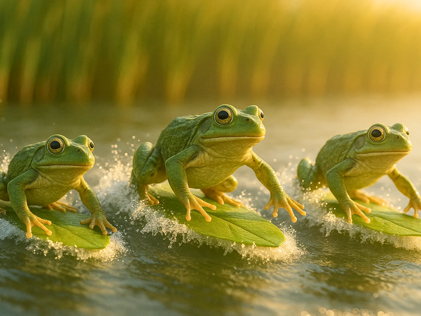 Frogs Surfing
