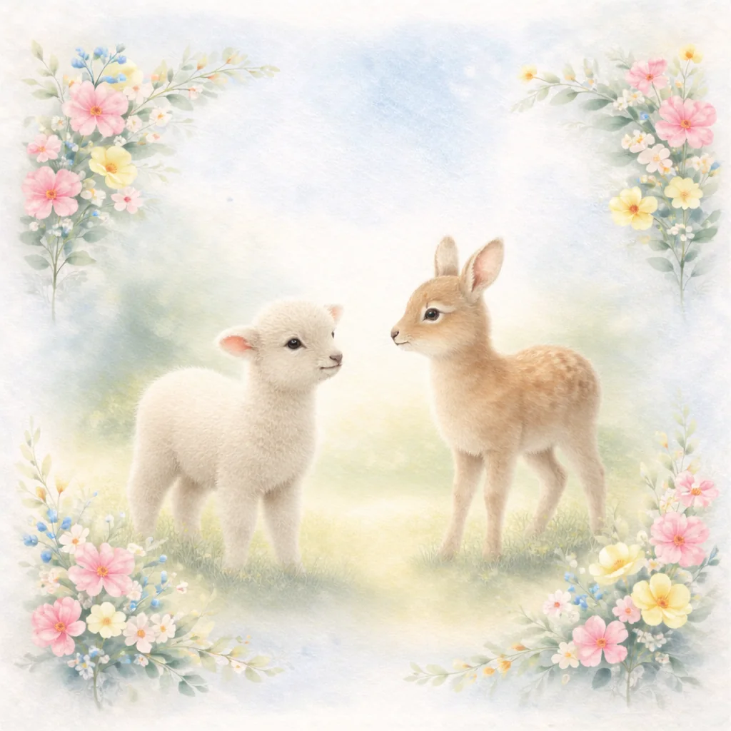 Spring Lamb and Fawn