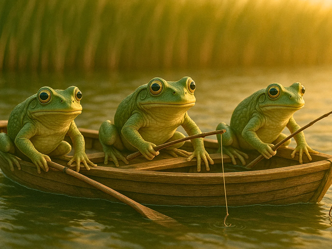 Frogs Fishing