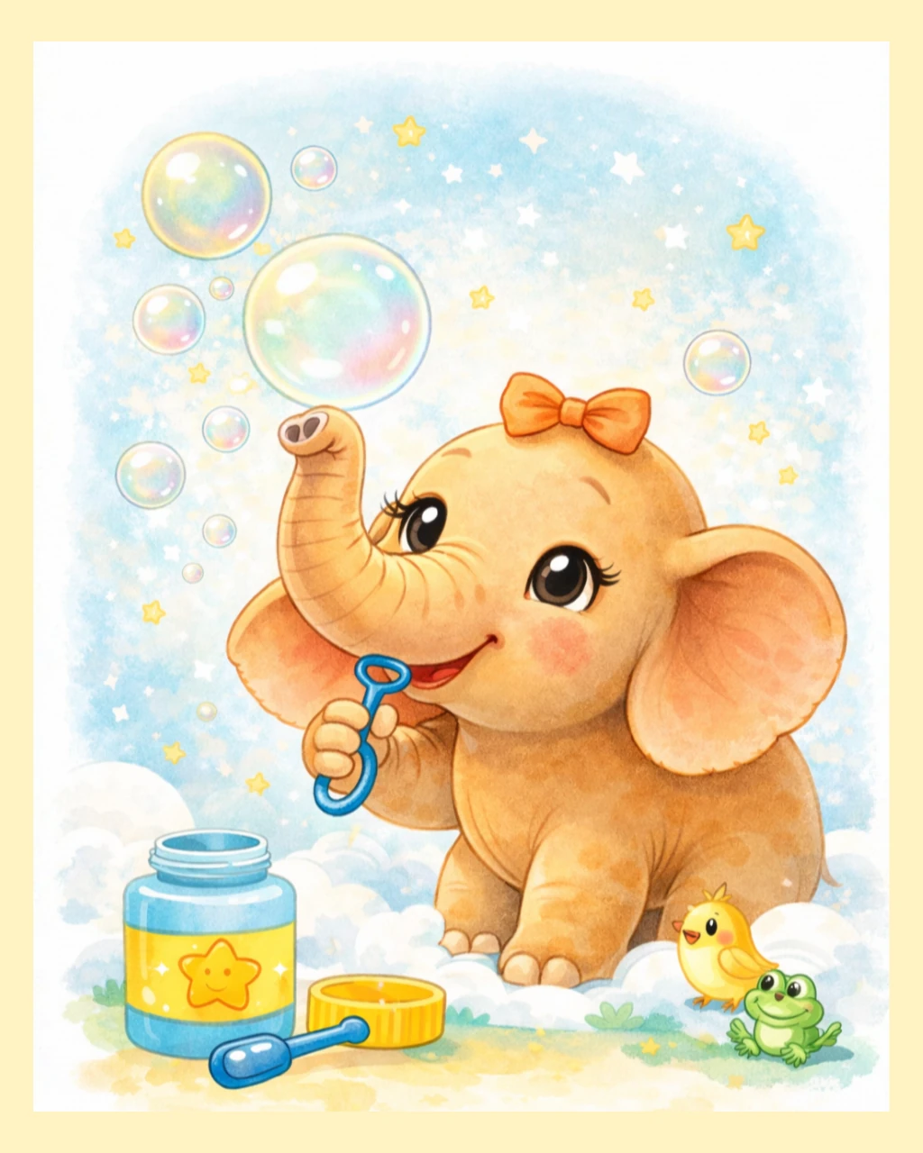 Baby Elephant & Bubbles