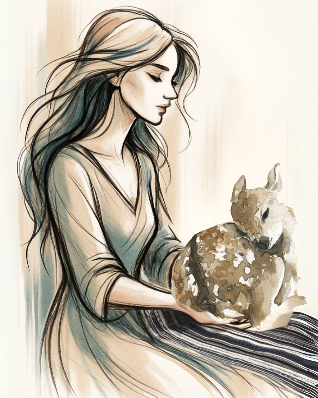 Woman & Fawn